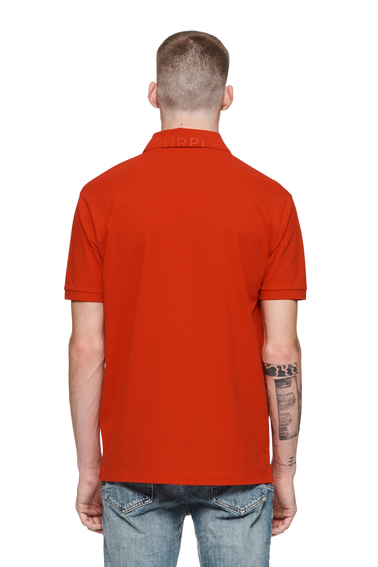 PIQUE KNIT POLO - Red
