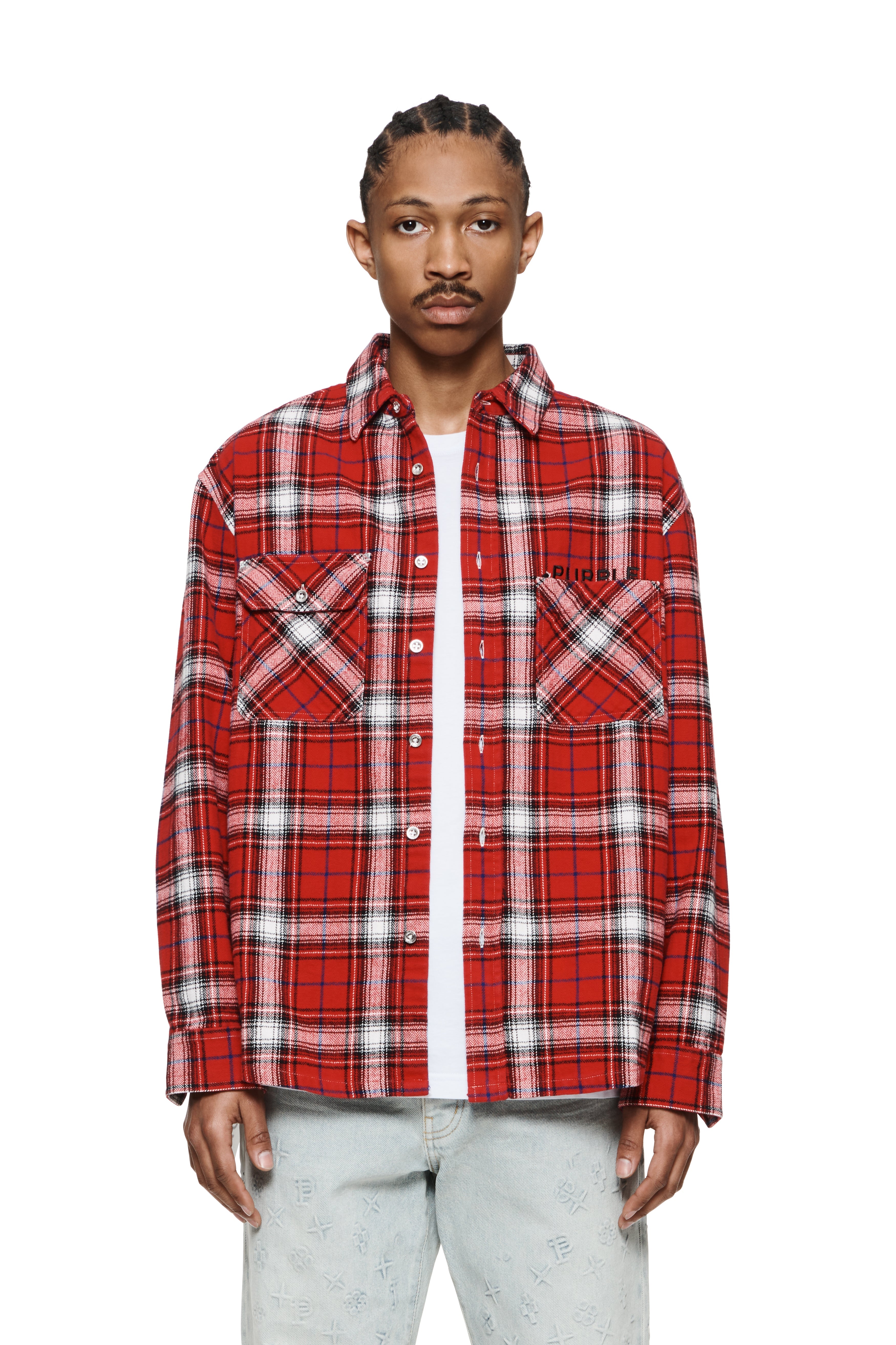 Red And Purple Plaid Shirt