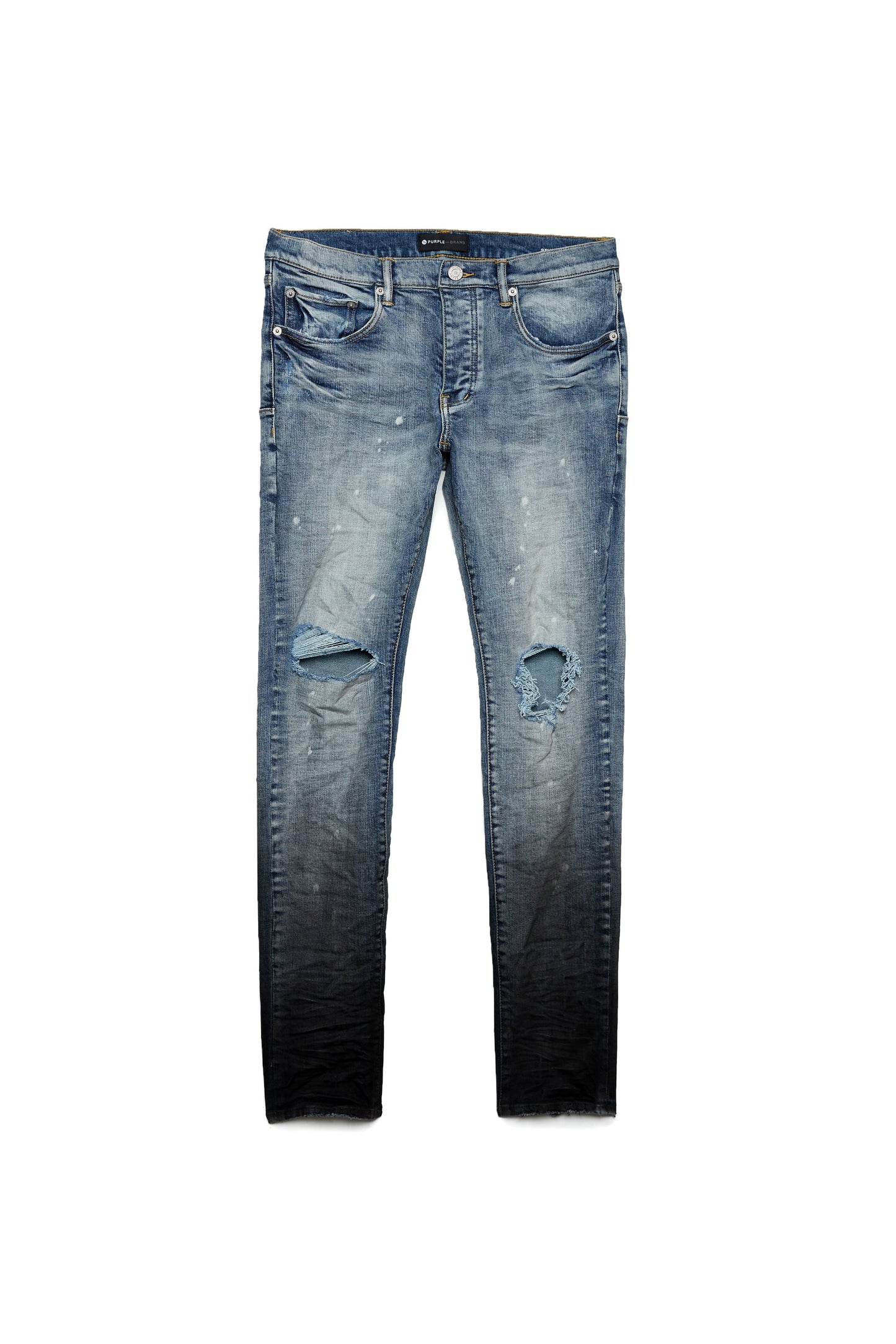 PURPLE BRAND - Men's Denim Jean - Low Rise Skinny - Style No. P001 - Indigo Black Gradient - Front