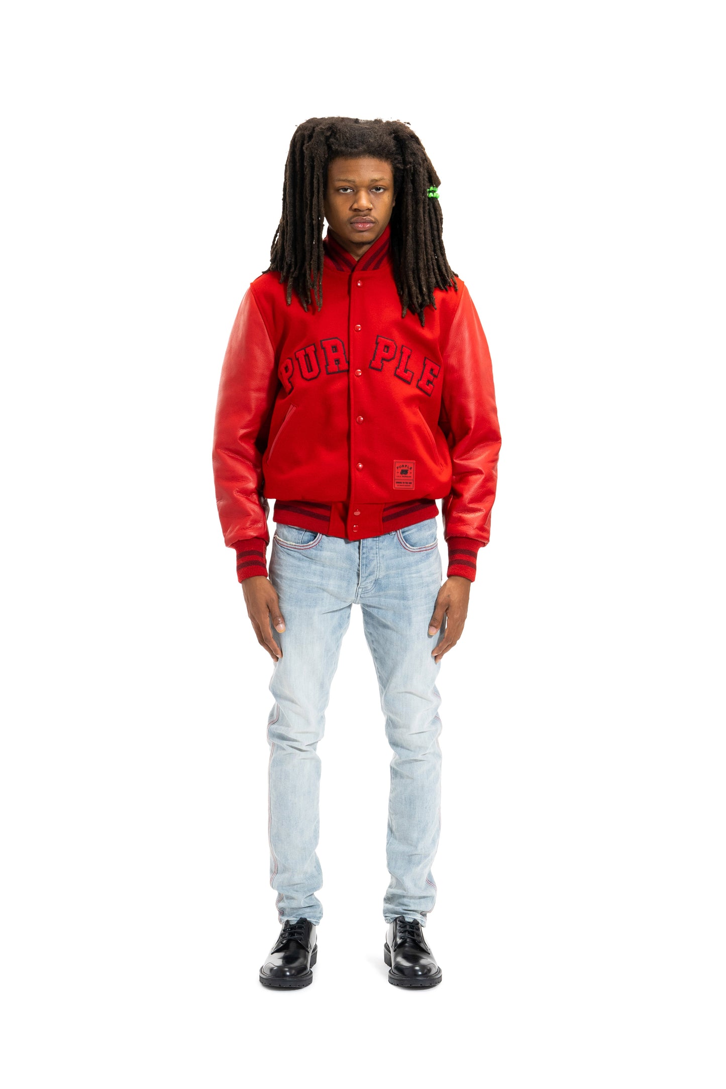 P321 CLASSIC WOOL LEATHER BOMBER - GameDay Red