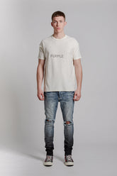 PURPLE BRAND - Men's Denim Jean - Low Rise Skinny - Style No. P001 - Indigo Black Gradient - Model Front Pose