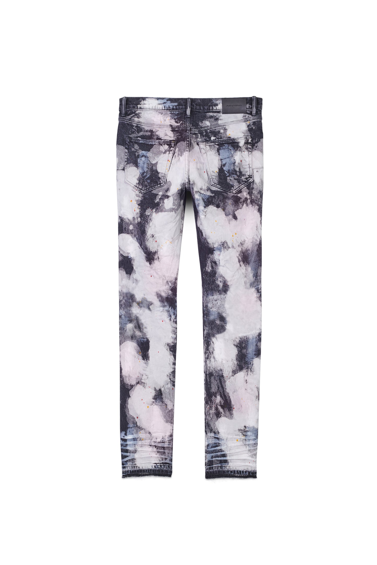 P001 LOW RISE SKINNY JEAN - Black Bleached Out Splatter