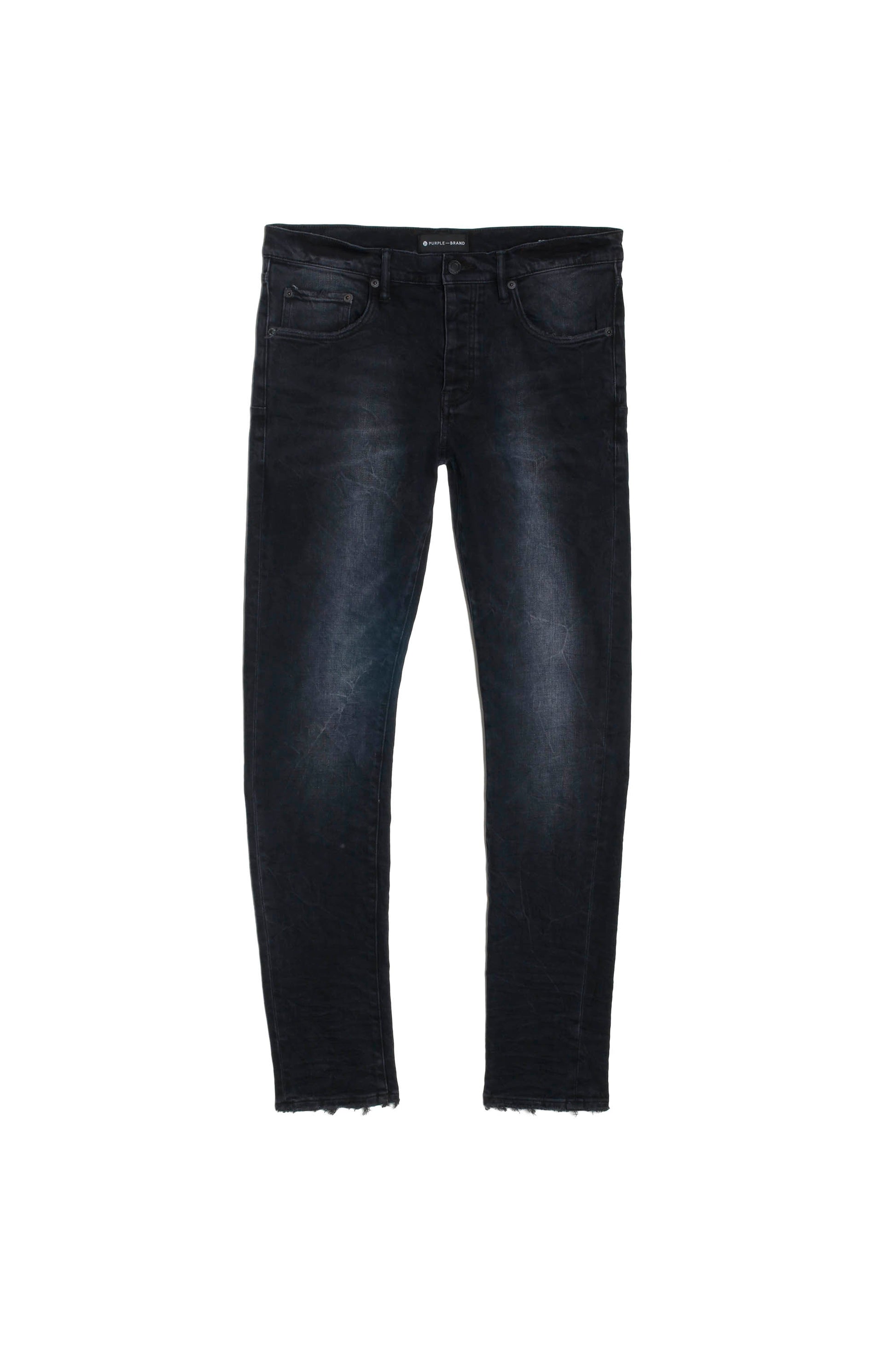 mens purple brand denim jean low rise skinny style no. p001 black wash front