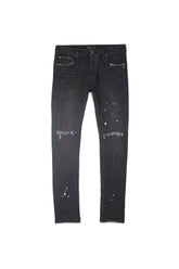 mens purple brand denim jean low rise skinny style no. p001 black overspray front