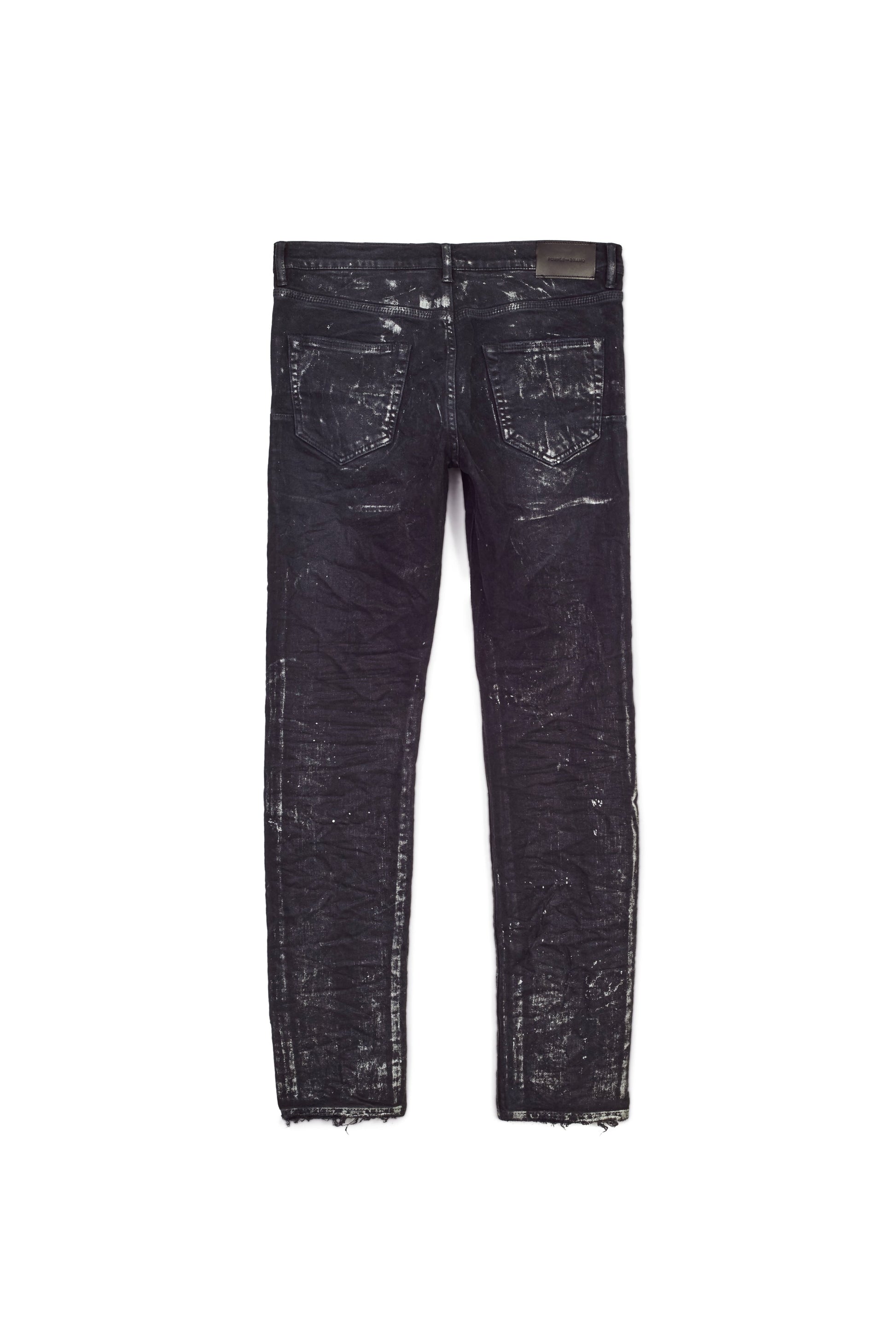 PURPLE BRAND - Men's Low Rise Skinny Jean - Style No. P001 - Black Wash Silver Oil Coated - Back