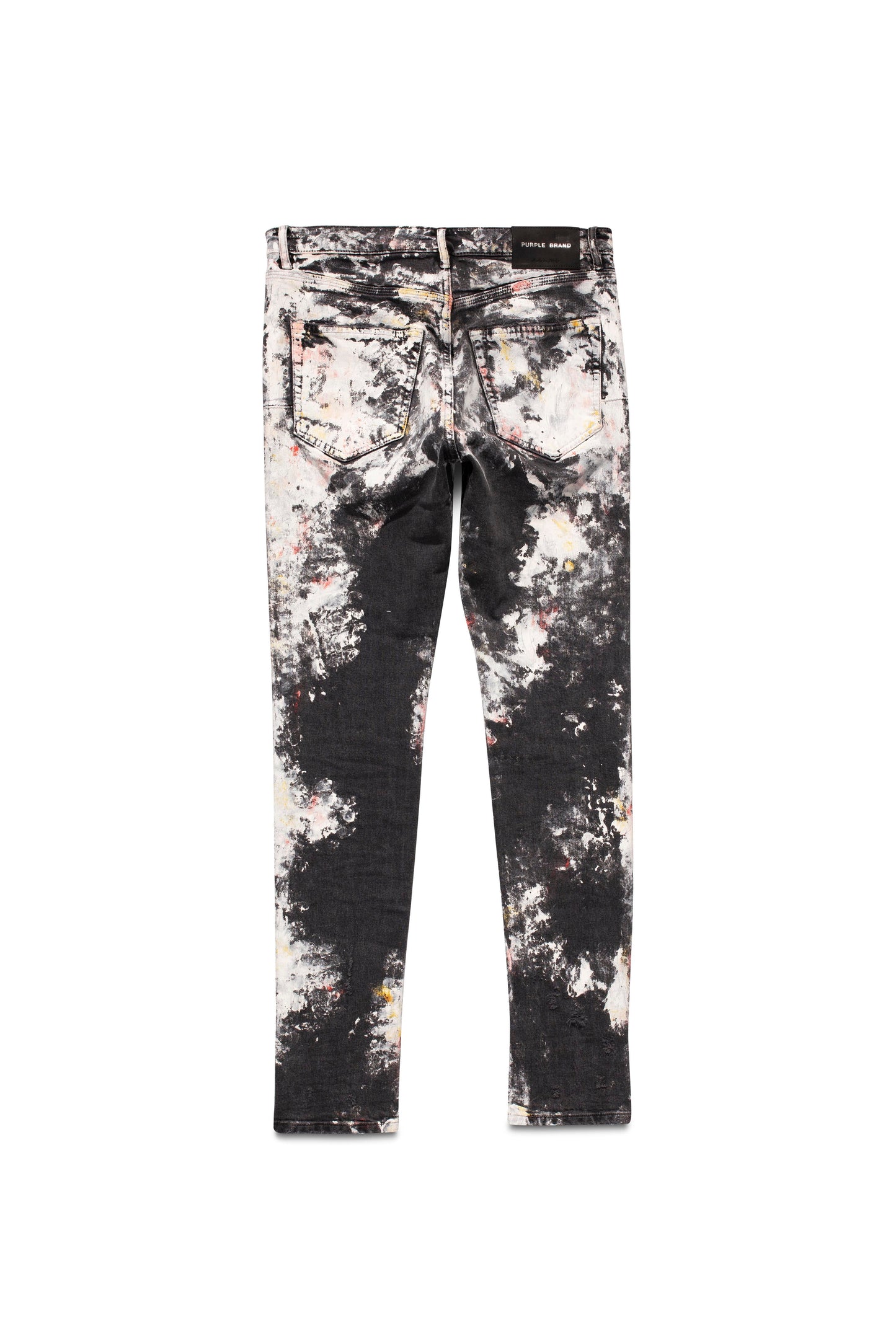 P001 LOW RISE SKINNY JEAN - Heavy Paint Over Black