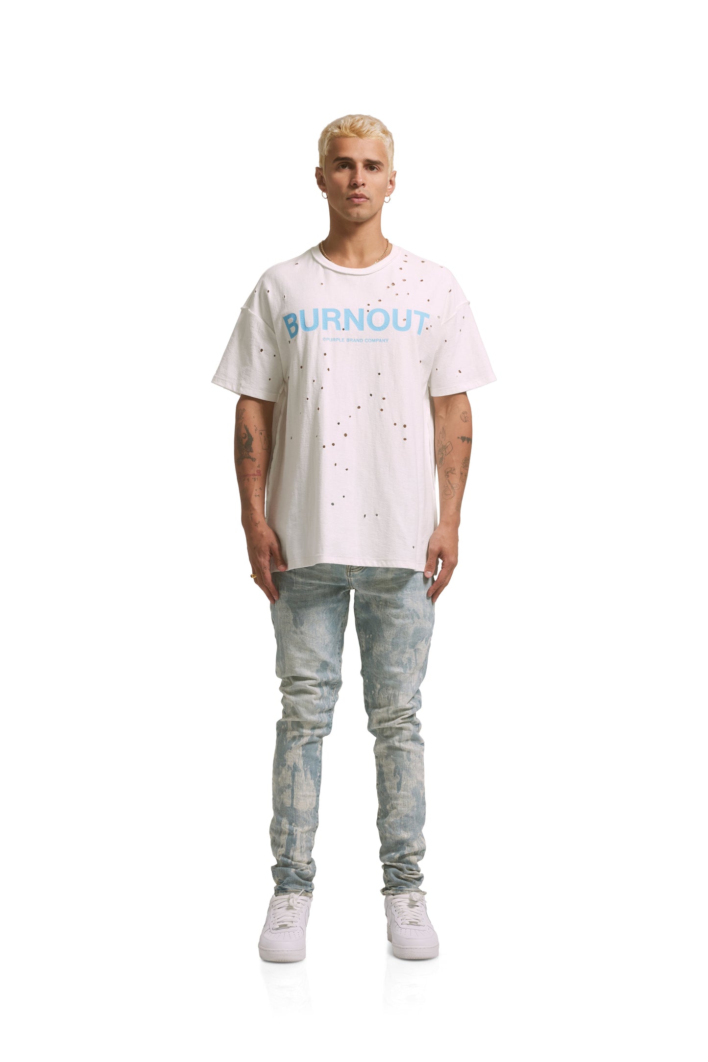 P101 RELAXED FIT TEE - Burnout Brilliant White