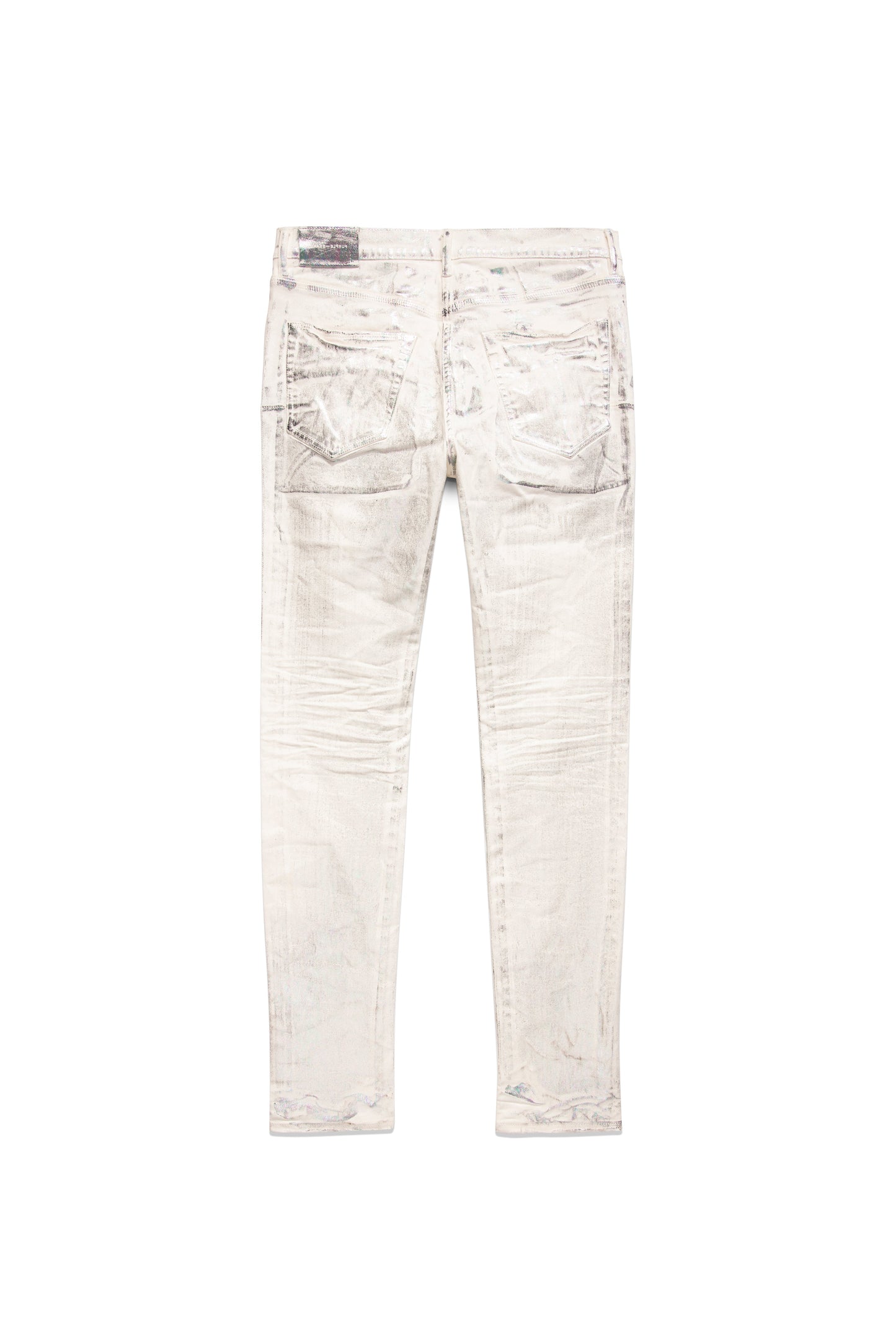 P001 LOW RISE SKINNY JEAN - White X Ray With Wave Foil