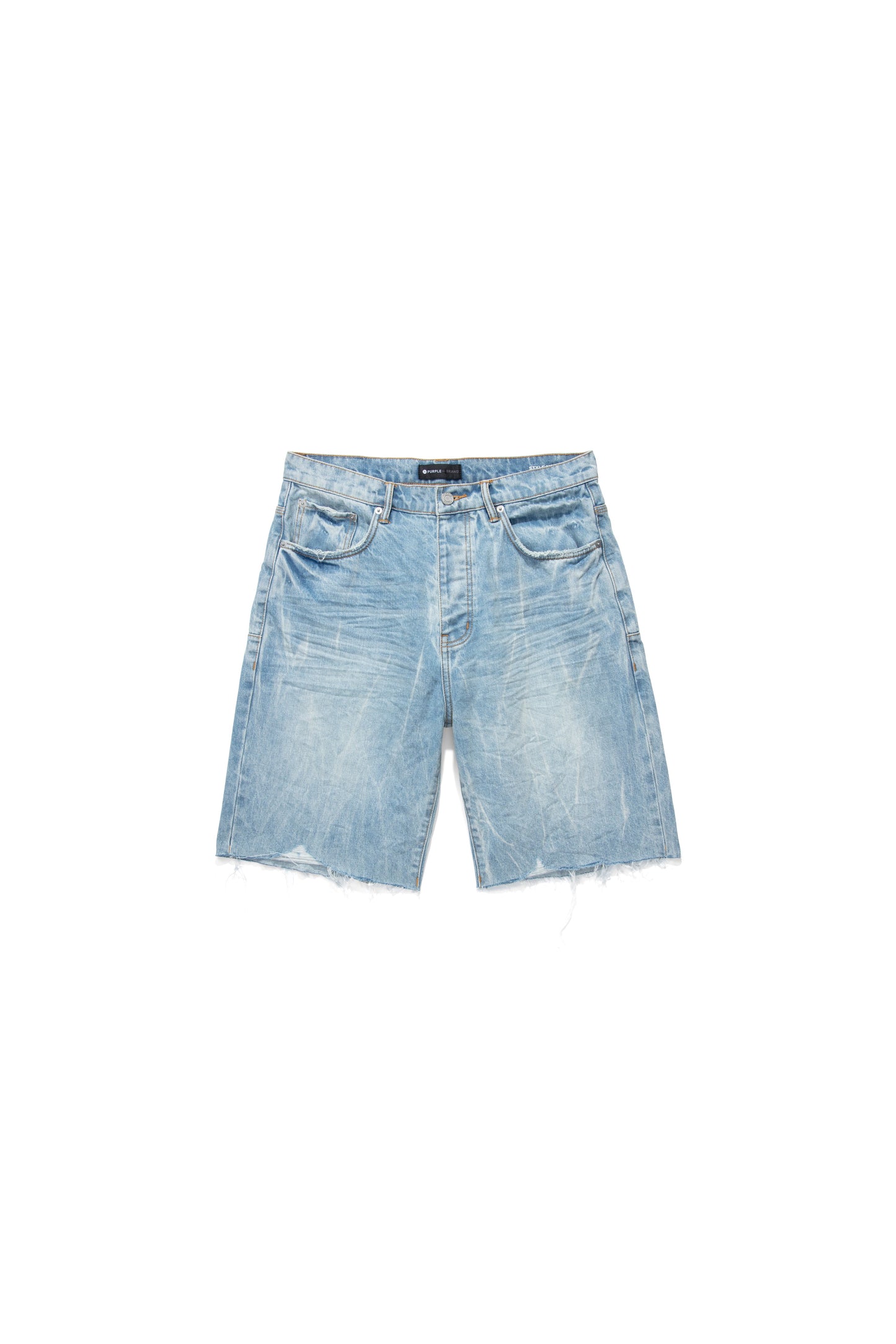 P021 RELAXED FIT SHORT - Light Indigo Tie Acid Relaxed Shorties