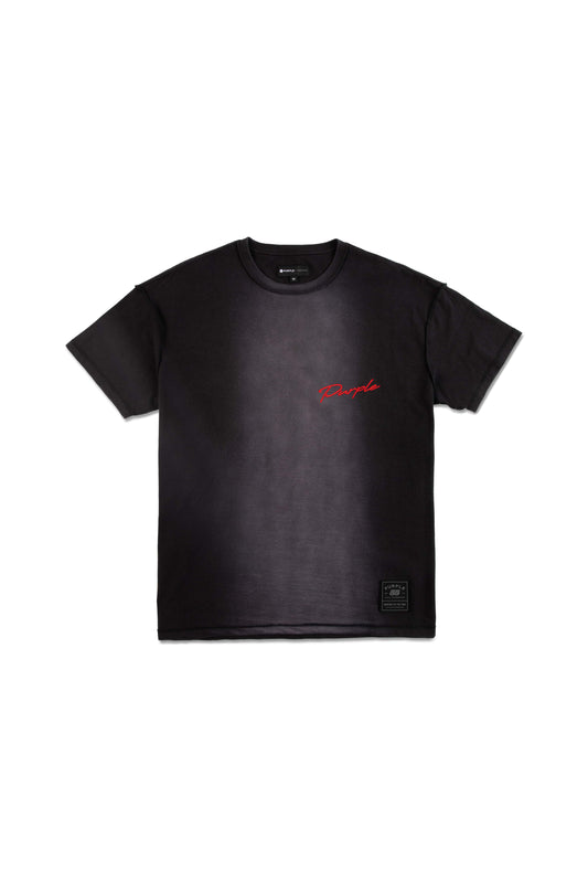 P101 RELAXED FIT TEE - Inside Out Script Black