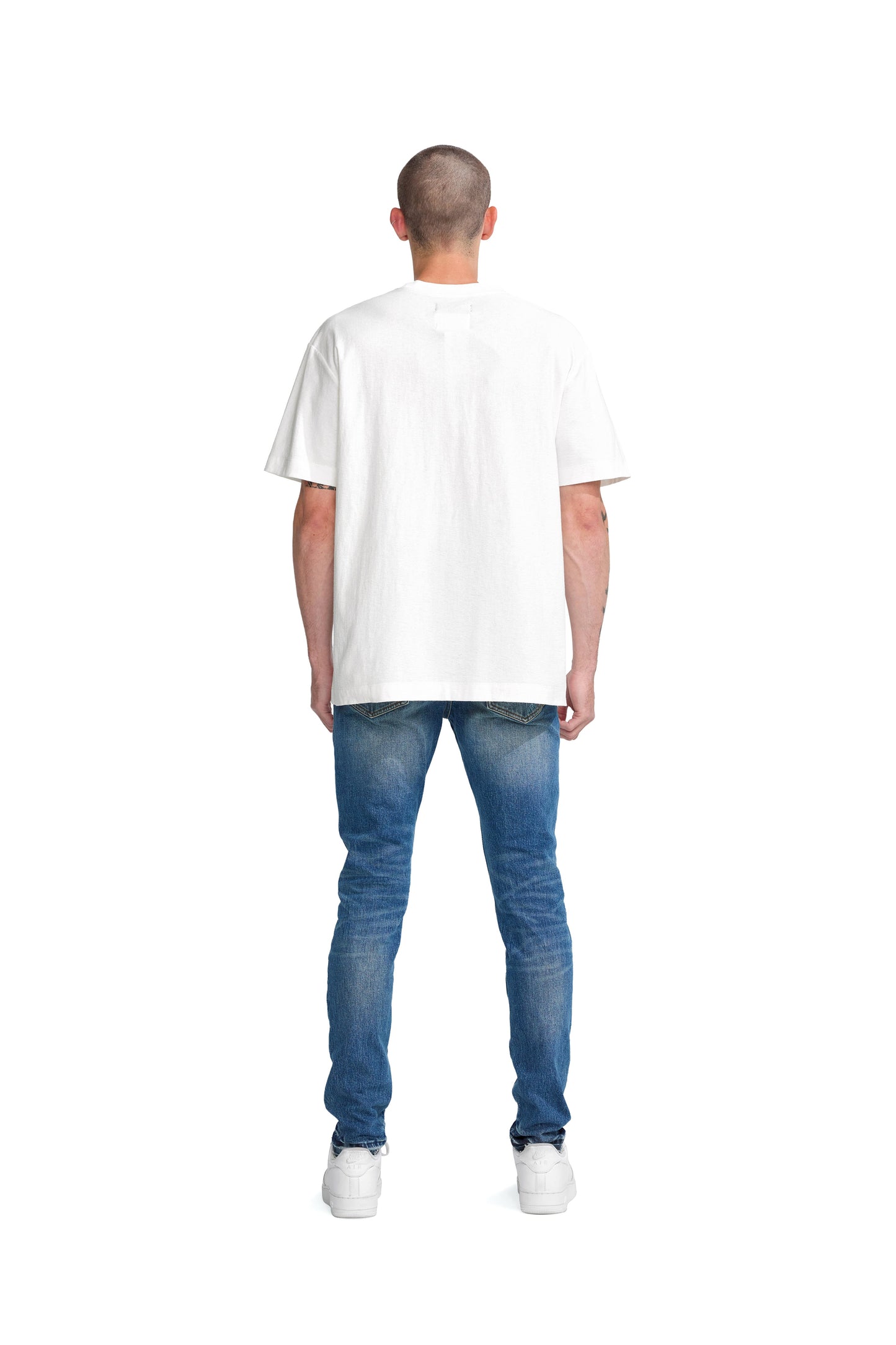 P104 REGULAR FIT T-SHIRT - Double Stripe in Coconut White