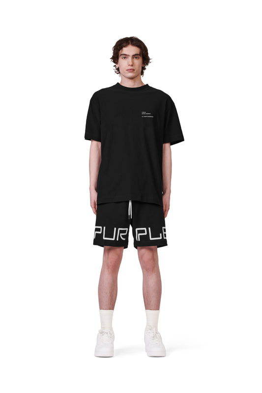 P413 RELAXED FIT SHORT - French Terry Wordmark Black