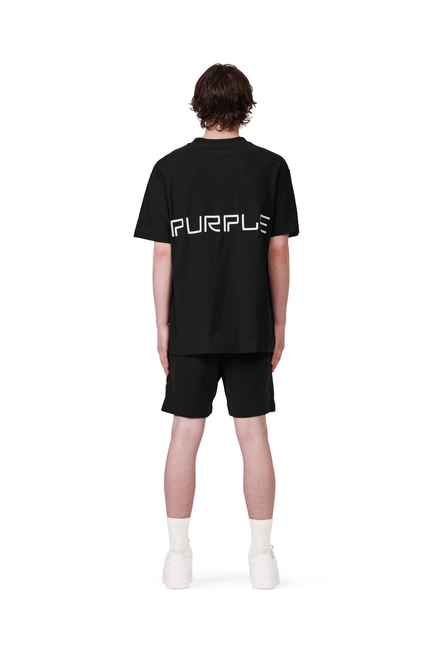 P413 RELAXED FIT SHORT - French Terry Wordmark Black