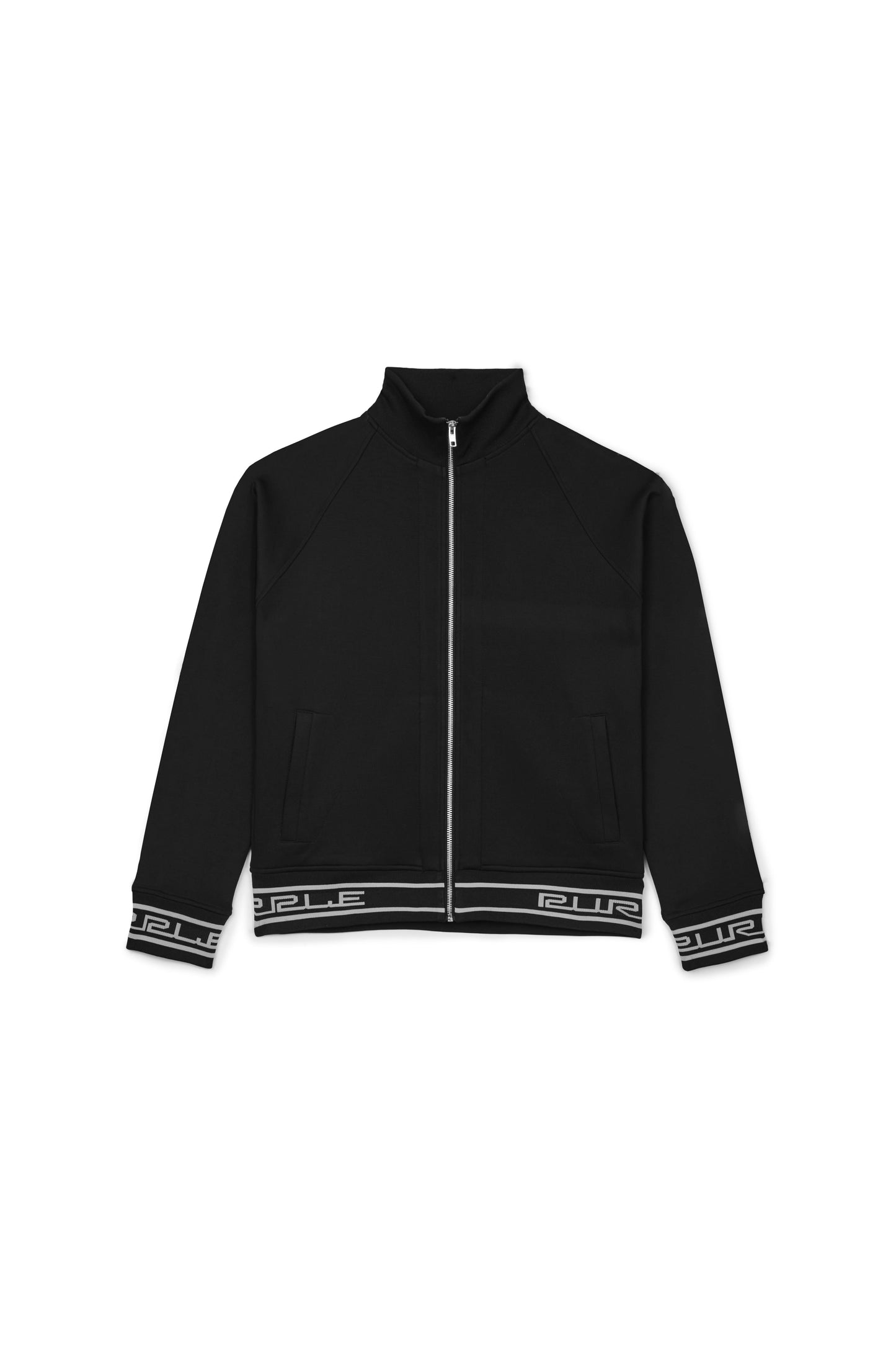 P414 TRACK JACKET - Solid Poly Tricot Black Track Jacket