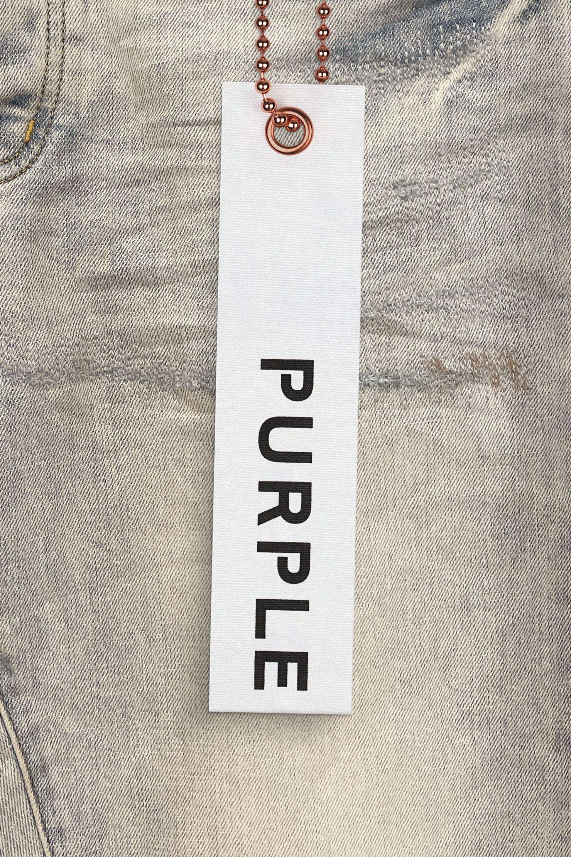 Purple Brand Men's P001 Distressed Oil Spill Jeans