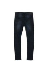mens purple brand denim jean mid rise slim style no. p002 black wash blowout back